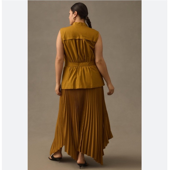 Anthropologie Vested Pleated Dress - Picture 2 of 12